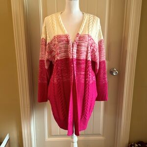 NEW! Women’s Pink and White Cardigan!